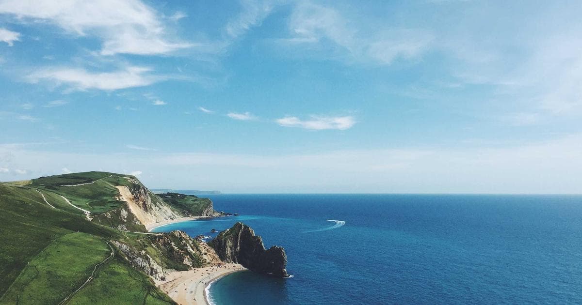 Small Canadian town main street with local shops and autumn foliage