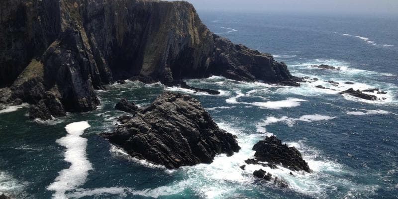 Co-op housing building exterior with a community garden in front
