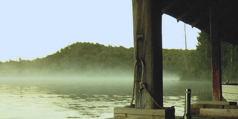 Downtown Barrie street with local shops and restaurants in summer