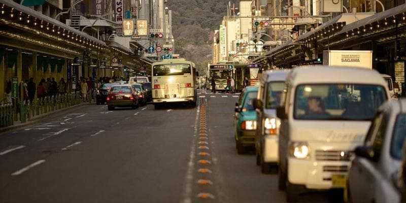 University campus in British Columbia with students walking between buildings