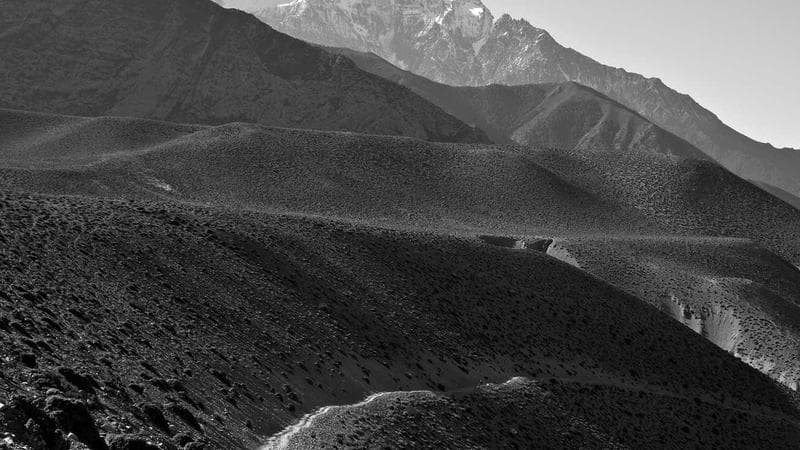 A car packed with belongings driving on a Canadian highway between provinces
